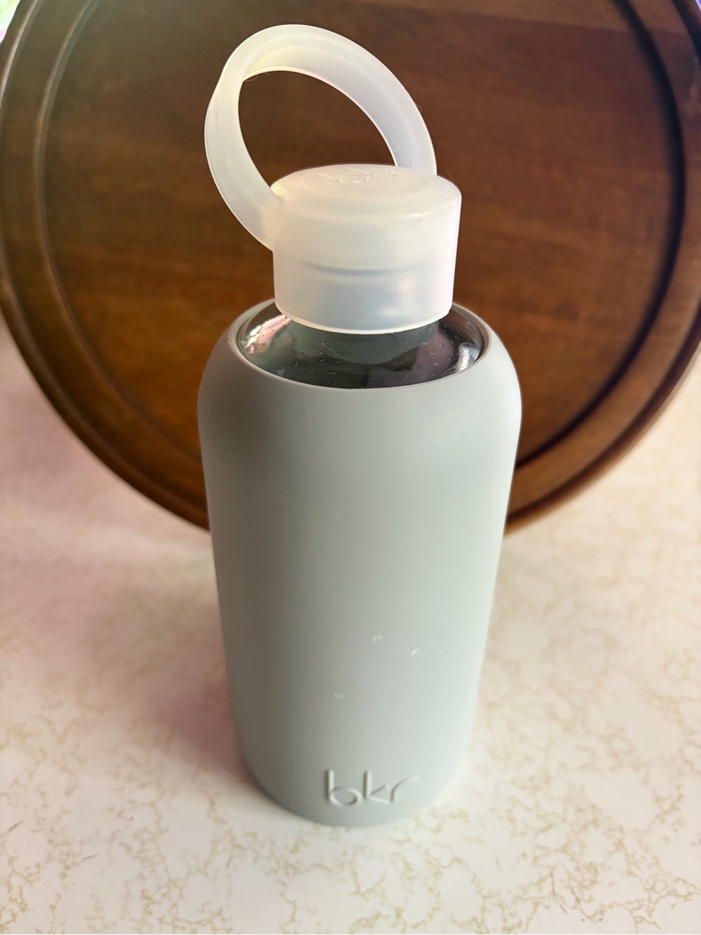 Bkr Grey Little Glass Silicone Water Bottle 500 mL
